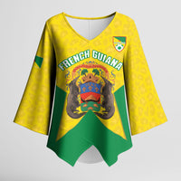 French Guiana Football 2026 Custom Kimono Sleeve Blouse Allez Les Yana Dokos