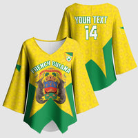 French Guiana Football 2026 Custom Kimono Sleeve Blouse Allez Les Yana Dokos