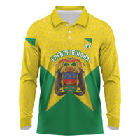 French Guiana Football 2026 Custom Long Sleeve Polo Shirt Allez Les Yana Dokos