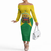 French Guiana Football 2026 Custom Off The Shoulder Long Sleeve Dress Allez Les Yana Dokos
