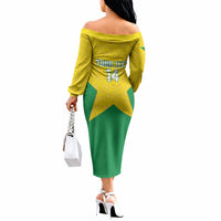 French Guiana Football 2026 Custom Off The Shoulder Long Sleeve Dress Allez Les Yana Dokos