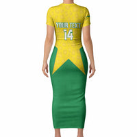 French Guiana Football 2026 Custom Short Sleeve Bodycon Dress Allez Les Yana Dokos