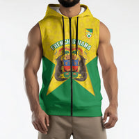 French Guiana Football 2026 Custom Sleeveless Zip Hoodie Allez Les Yana Dokos