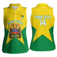 French Guiana Football 2026 Custom Women Sleeveless Polo Shirt Allez Les Yana Dokos