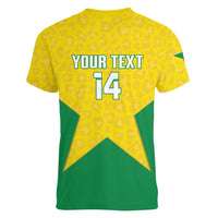 French Guiana Football 2026 Custom Women V-Neck T-Shirt Allez Les Yana Dokos