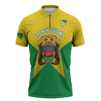French Guiana Football 2026 Custom Zipper Polo Shirt Allez Les Yana Dokos