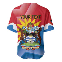Personalised Antigua and Barbuda Independence Day Baseball Jersey Fallow Deer With Flag - Wonder Print Shop