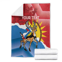 Personalised Antigua and Barbuda Independence Day Blanket Fallow Deer With Flag