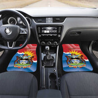 Personalised Antigua and Barbuda Independence Day Car Mats Fallow Deer With Flag - Wonder Print Shop