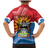 Personalised Antigua and Barbuda Independence Day Family Matching Mermaid Dress and Hawaiian Shirt Fallow Deer With Flag - Wonder Print Shop