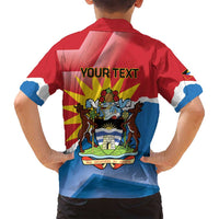 Personalised Antigua and Barbuda Independence Day Family Matching Puletasi and Hawaiian Shirt Fallow Deer With Flag - Wonder Print Shop