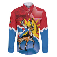 Personalised Antigua and Barbuda Independence Day Family Matching Summer Maxi Dress and Hawaiian Shirt Fallow Deer With Flag - Wonder Print Shop