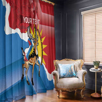 Personalised Antigua and Barbuda Independence Day Window Curtain Fallow Deer With Flag - Wonder Print Shop
