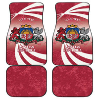 Personalised Latvia Independence Day Car Mats Latvija White Wagtail With Map 106th Anniversary - Wonder Print Shop