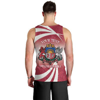 Personalised Latvia Independence Day Men Tank Top Latvija White Wagtail With Map 106th Anniversary - Wonder Print Shop