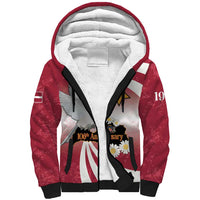 Personalised Latvia Independence Day Sherpa Hoodie Latvija White Wagtail With Map 106th Anniversary - Wonder Print Shop