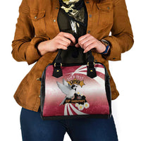 Personalised Latvia Independence Day Shoulder Handbag Latvija White Wagtail With Map 106th Anniversary