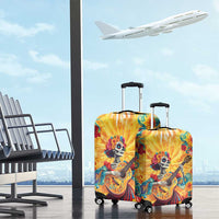 Mexico Day Of The Dead Luggage Cover Sugar Skull Girl With Guitar Colorful Vibes - Wonder Print Shop