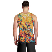Mexico Day Of The Dead Men Tank Top Sugar Skull Girl With Guitar Colorful Vibes - Wonder Print Shop