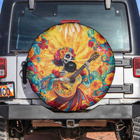 Mexico Day Of The Dead Spare Tire Cover Sugar Skull Girl With Guitar Colorful Vibes - Wonder Print Shop