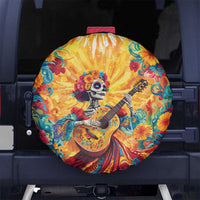 Mexico Day Of The Dead Spare Tire Cover Sugar Skull Girl With Guitar Colorful Vibes - Wonder Print Shop