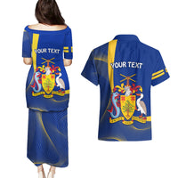 Personalised Barbados Independence Day Couples Matching Puletasi Dress and Hawaiian Shirt 30 November Happy Anniversary Barbadian - Wonder Print Shop
