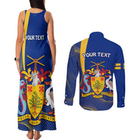 Personalised Barbados Independence Day Couples Matching Tank Maxi Dress and Long Sleeve Button Shirt 30 November Happy Anniversary Barbadian - Wonder Print Shop