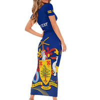 Personalised Barbados Independence Day Short Sleeve Bodycon Dress 30 November Happy Anniversary Barbadian LT14