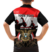 Personalised Yemen Independence Day Hawaiian Shirt Yemeni Coat Of Arms With Coffea Arabica Flowers - Wonder Print Shop