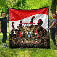 Yemen Independence Day Quilt Yemeni Coat Of Arms With Coffea Arabica Flowers - Wonder Print Shop
