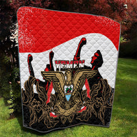 Yemen Independence Day Quilt Yemeni Coat Of Arms With Coffea Arabica Flowers - Wonder Print Shop