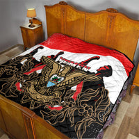 Yemen Independence Day Quilt Yemeni Coat Of Arms With Coffea Arabica Flowers - Wonder Print Shop