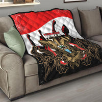Yemen Independence Day Quilt Yemeni Coat Of Arms With Coffea Arabica Flowers - Wonder Print Shop