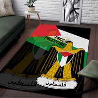 Free Palestine Area Rug Coat Of Arms Mix Flag Style - Wonder Print Shop