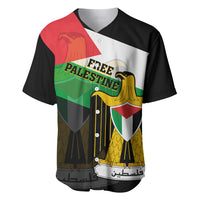 Free Palestine Baseball Jersey Coat Of Arms Mix Flag Style - Wonder Print Shop