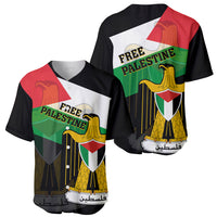 Free Palestine Baseball Jersey Coat Of Arms Mix Flag Style - Wonder Print Shop