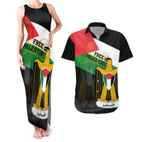 Free Palestine Couples Matching Tank Maxi Dress and Hawaiian Shirt Coat Of Arms Mix Flag Style - Wonder Print Shop
