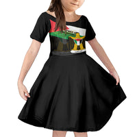 Free Palestine Family Matching Off Shoulder Short Dress and Hawaiian Shirt Coat Of Arms Mix Flag Style - Wonder Print Shop