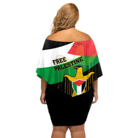 Free Palestine Family Matching Off Shoulder Short Dress and Hawaiian Shirt Coat Of Arms Mix Flag Style - Wonder Print Shop