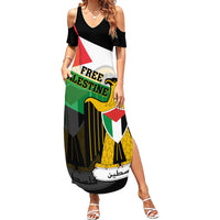 Free Palestine Family Matching Summer Maxi Dress and Hawaiian Shirt Coat Of Arms Mix Flag Style - Wonder Print Shop