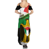Free Palestine Family Matching Summer Maxi Dress and Hawaiian Shirt Coat Of Arms Mix Flag Style - Wonder Print Shop