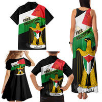 Free Palestine Family Matching Tank Maxi Dress and Hawaiian Shirt Coat Of Arms Mix Flag Style - Wonder Print Shop