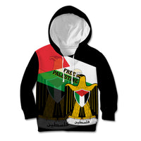 Free Palestine Kid Hoodie Coat Of Arms Mix Flag Style - Wonder Print Shop