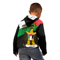 Free Palestine Kid Hoodie Coat Of Arms Mix Flag Style - Wonder Print Shop