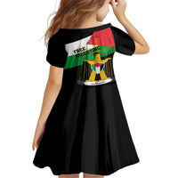 Free Palestine Kid Short Sleeve Dress Coat Of Arms Mix Flag Style - Wonder Print Shop