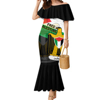 Free Palestine Mermaid Dress Coat Of Arms Mix Flag Style - Wonder Print Shop