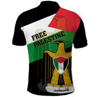 Free Palestine Polo Shirt Coat Of Arms Mix Flag Style - Wonder Print Shop