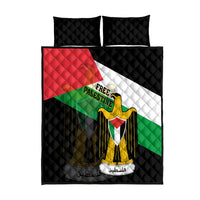 Free Palestine Quilt Bed Set Coat Of Arms Mix Flag Style - Wonder Print Shop