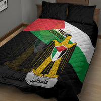 Free Palestine Quilt Bed Set Coat Of Arms Mix Flag Style - Wonder Print Shop