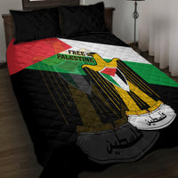 Free Palestine Quilt Bed Set Coat Of Arms Mix Flag Style - Wonder Print Shop